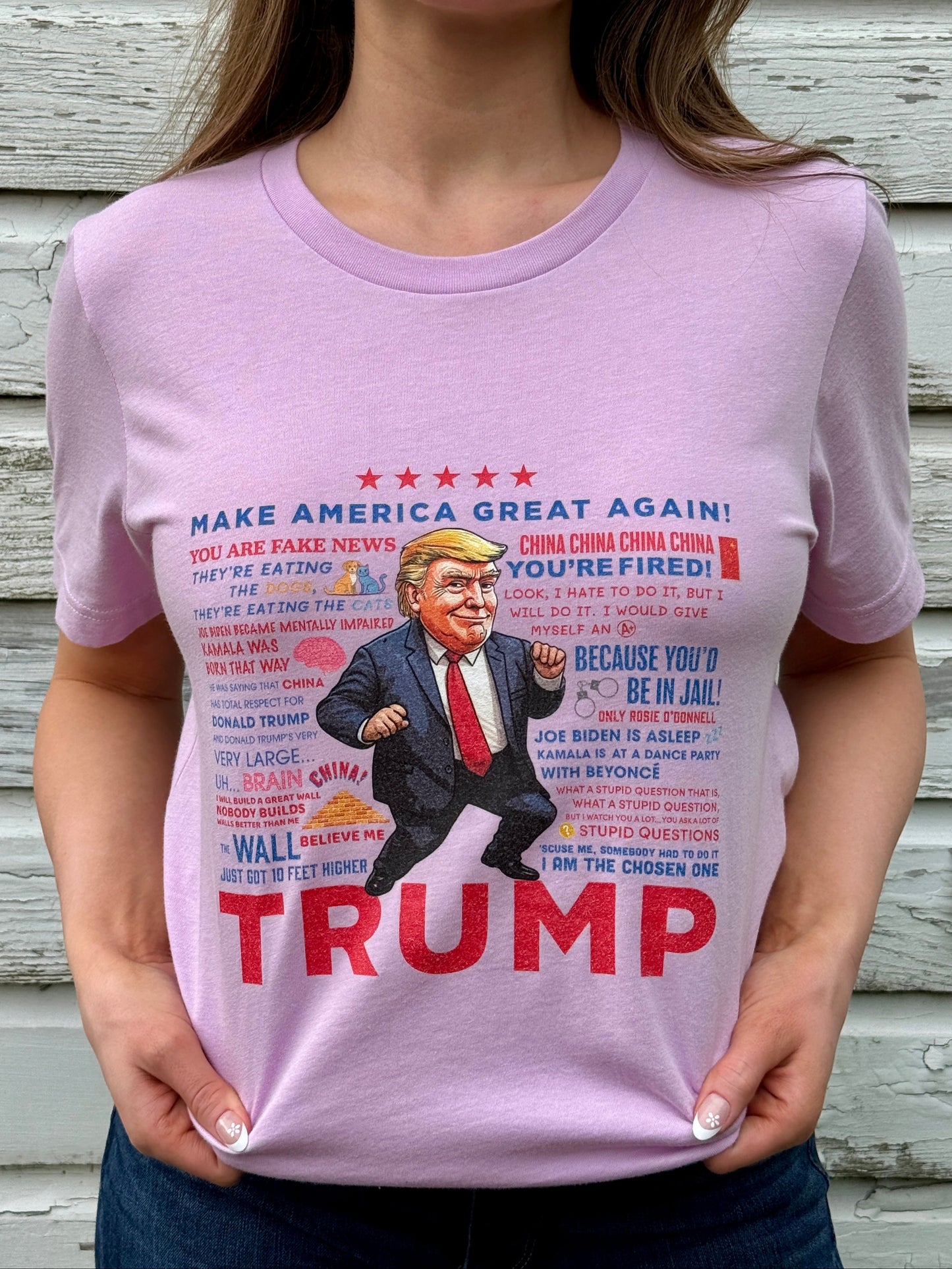 Women's Trump Quotes T-shirt - Lilac