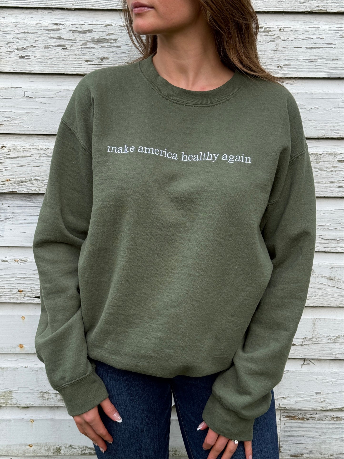 "Make America Healthy Again" Embroidered Sweatshirt