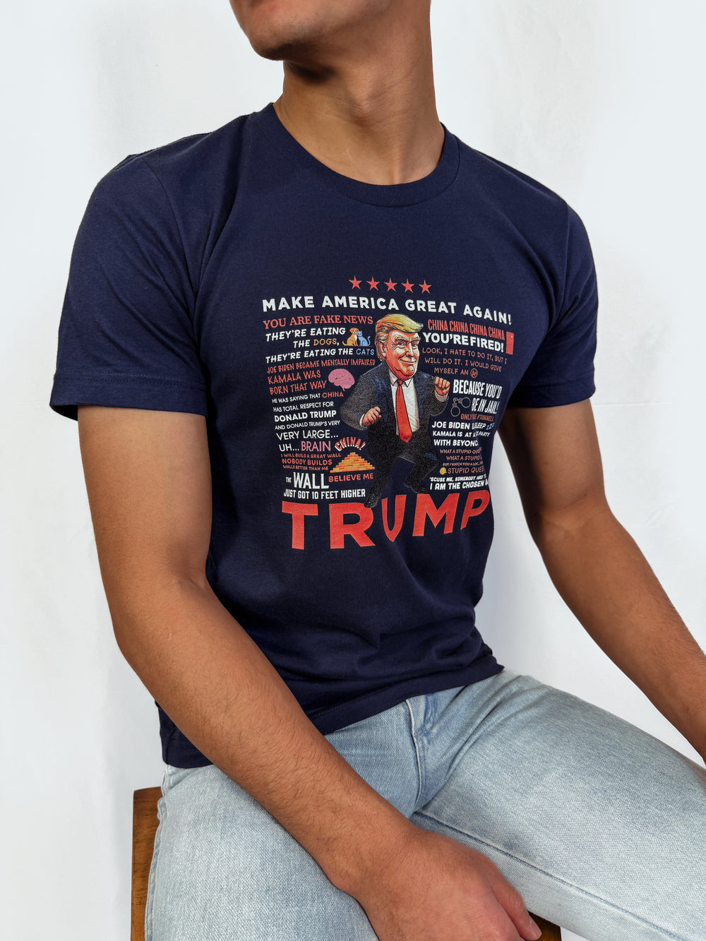Men's Trump Quotes Tee- Navy