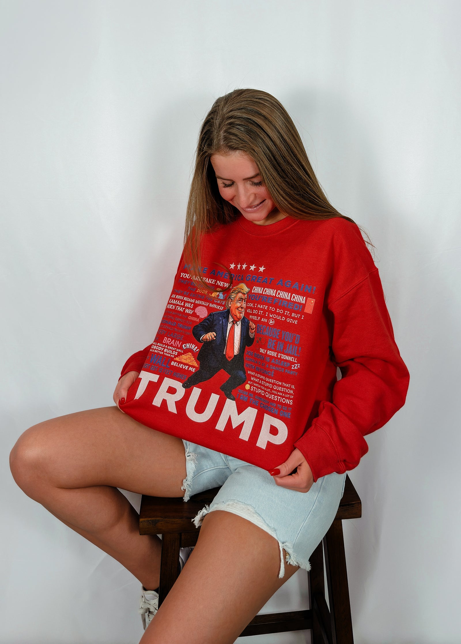 Women's Trump Quotes Sweatshirt - Red