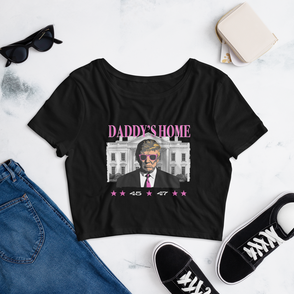 Daddy's Home Crop Top - Black