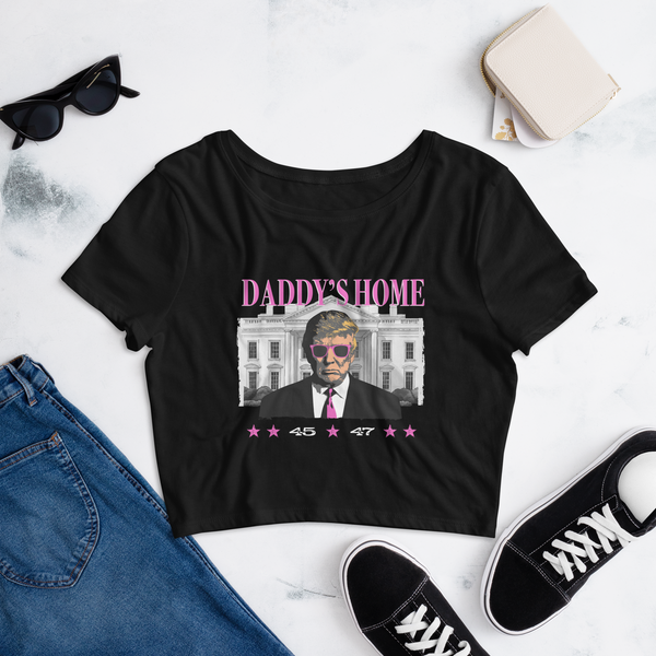 Daddy's Home Crop Top - Black